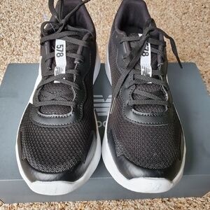 New Balance Black and White 578 Knit Sneakers
